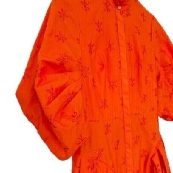 NWT Erdem Zelda Broderie Anglaise Clementine Poplin Midi Dress US Size 2 - Picture 8 of 16